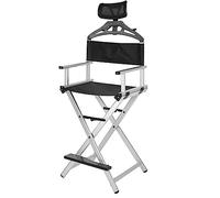 Silla de director Silla de artista de maquillaje con reposacabezas, Silla de director plegable, Silla portátil de aluminio, Silla de director plegable Silla de artista de maquillaje ( Color : Silver )