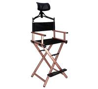 Silla de director Silla de artista de maquillaje con reposacabezas, Silla de director plegable, Silla portátil de aluminio, Silla de director plegable Silla de artista de maquillaje ( Color : Rose Gol