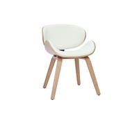 Silla de diseño blanca y madera clara WALNUT