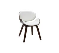 Silla de diseño blanca y madera oscura nogal WALNUT