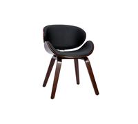 Silla de diseño negra y madera oscura WALNUT