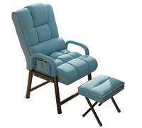 Silla de dormitorio ajustable y cómoda para espacios pequeños, sillón reclinable de algodón y lino con reposapiés de apoyo lumbar y bolsa de almacenamiento, perfecta para jugar y relajarse