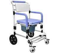 Silla de ducha con brazos y ruedas, silla con inodoro, silla de ruedas, cómoda junto a la cama e inodoro, silla de ruedas para adultos y andador liviano para discapacitados, ducha
