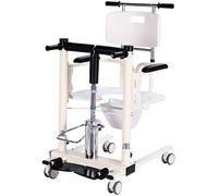 Silla de Ducha con Elevador de Pacientes para el hogar,Silla de Ruedas para baño, cómoda Junto a la Cama con Orinal,Silla de Ruedas de Transporte multifunción Elevador Manual para enfermería Ancianos