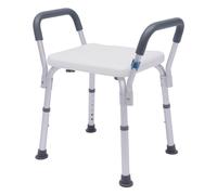 Silla de ducha con reposabrazos, altura regulable, taburete de baño, para personas mayores, discapacitados, embarazadas, se puede utilizar para familias, hospitales, centros de atención y centros de