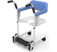 Silla de ducha con ruedas para personas mayores, silla de inodoro móvil de altura regulable, asiento de inodoro para personas mayores y discapacitadas, asiento de inodoro dividido 180°, silla de rue