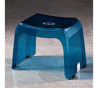 Silla de ducha de baño, taburete de acrílico transparente sin respaldo, asiento grueso antideslizante e impermeable para baño, cambio de zapatos, azul transparente, 37 x 24 x 28 cm