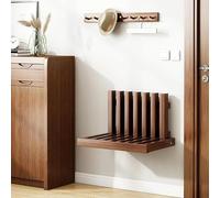 Silla De Ducha Plegable Delgada, Taburete De Baño Montado En La Pared, Asiento De Ducha De Madera Maciza, Taburete Invisible Moderno For Cambiar Zapatos For Entrada/porche, Ahorro De Espacio(Brown)