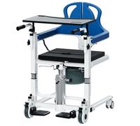 Silla de enfermería hidráulica 4 en 1 con elevación de pacientes, silla de ducha, silla de ruedas de transporte de 180°, apertura y cierre, máximo 350 libras, transferencia de altura de elevación