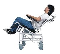 Silla de enfermería multifuncional con ruedas, silla móvil de ducha inclinable con reposabrazos tapizados para personas mayores y discapacitadas, asistencia de movilidad