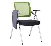 Silla de entrenamiento de malla transpirable con reposabrazos y bloc de notas, silla de conferencias plegable para oficina y recepción, almacenamiento compacto para soluciones de ahorro de espacio