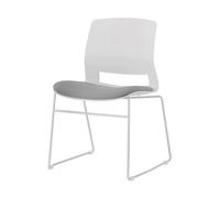 Silla de entrenamiento para conferencias, silla de oficina apilable sin reposabrazos para sala de espera, sala de descanso, banquete, invitados, color gris