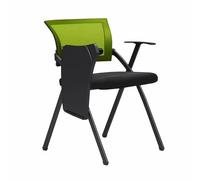Silla de entrenamiento plegable con mesa de escritura y pizarra blanca, silla portátil para conferencias, color negro, 56 x 54 x 83 cm, ideal para reuniones y talleres