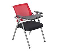 Silla de entrenamiento plegable para reuniones, silla de escritorio portátil para estudiantes con mesa de conferencia, asiento sobre ruedas, 6 colores disponibles, color rojo, estilo 2