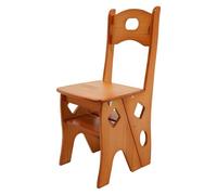 Silla de escalera, 34 x 44,5 x 87 cm, escalera de biblioteca plegable, taburete plegable de 4 niveles, escalera plegable para silla de pie, se puede utilizar en interiores y exteriores (color caramelo