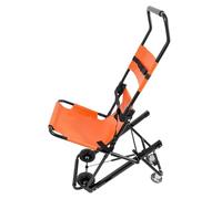 Silla de escalera de elevación manual con resistencia de 350,53 libras, silla plegable portátil para transferencia diaria, silla de evacuación de apoyo, naranja + negro