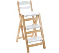 Silla de escalera plegable multifuncional con estante de almacenamiento, ahorro de espacio, esencial para el hogar para un uso versátil