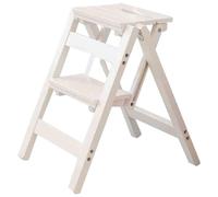 Silla de escalera plegable multifuncional para uso en interiores, taburete creativo de madera para dos, asiento versátil para el hogar y taburete de escalón, ideal para el hogar y la oficina