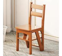 Silla de escalera plegable para biblioteca, taburete de madera maciza de 4 escalones para adultos, portátil para oficina, hogar, cocina al aire libre
