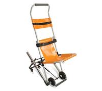 Silla de escalera, silla de transporte médico de evacuación de bomberos de ambulancia de emergencia de 4 ruedas con correas de sujeción para pacientes, capacidad de 350 libras, naranja