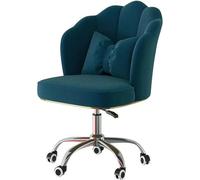 Silla de escritorio ajustable de pétalos azules para el hogar y el estudio, bonita silla de tocador de mariposa con brazos, capacidad de peso de 330 libras, ideal para maquillaje y ocio, elegante para