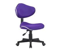 Silla de escritorio bambola para oficina en estilo moderno en color morado con estructura metal negro 48x88-98x46 cm