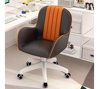 Silla de Escritorio de Cuero PU Moderna con Brazos para la Oficina de Juegos y estudiar Silla de tocador Giratorio para el tocador para el hogar/Dormitorio Naranja Octopus Feet