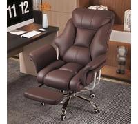 Silla de escritorio de oficina ejecutiva ergonómica alta con tapicería de cuero altura ajustable función giratoria y acolchado de asiento de látex cómodo silla de gran jefe para el hogar o la oficina