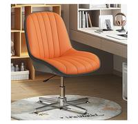 Silla de Escritorio de Oficina ergonómica sin Brazos con Asiento de tocador Giratorio Acolchado de Cuero con Respaldo Medio y Asiento Ancho Ajustable para tocador de Maquillaje Azul Octopus Feet