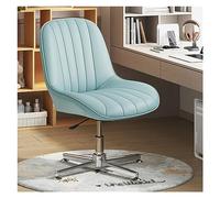 Silla de Escritorio de Oficina ergonómica sin Brazos con Asiento Giratorio de Cuero PU Silla de Trabajo Ajustable con Respaldo Medio para tocador de Maquillaje Diseño cómodo y Elegante para el hogar