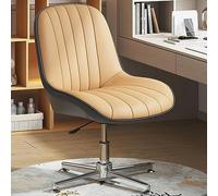 Silla de Escritorio de Oficina Moderna sin Brazos con diseño de Patas Cruzadas Silla de tocador giratoria de Cuero PU Azul Sillas de Trabajo ergonómicas para Oficina en casa sin Ruedas Octopus Feet