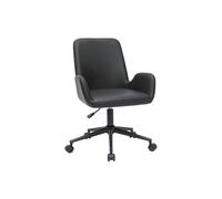 Silla de escritorio de poliuretano negro y metal negro ALBAN