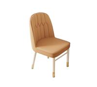 Silla de escritorio ergonómica tapizada marrón claro para oficina en casa, compacta y elegante, cómoda para estar sentado durante mucho tiempo, soporte de carga estable para uso en interiores y