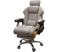 Silla de escritorio giratoria de 360° con altura ajustable, respaldo inclinable y reposapiés, tapizada, para el hogar, oficina, sala de estar, dormitorio, estudio