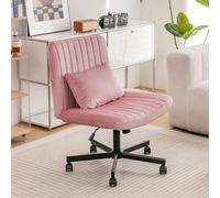 Silla de Escritorio Giratoria de Tela, Home Office, Rosa Claro, 21.5x25.2x33 cm