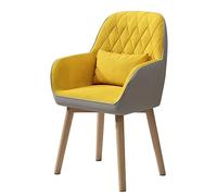 Silla de escritorio giratoria ergonómica moderna para el hogar, oficina, maquillaje, dormitorio y comedor, cómoda silla lateral para recepción, estudiante, estudiante, opción de color amarillo y gris