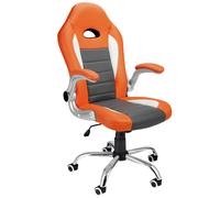 Silla de escritorio giratoria,naranja/gris,poliuretano