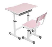Silla de escritorio infantil de altura ajustable, escritorio y silla, juego de escritorio para niños de 25,2 a 29,9, superficie de trabajo (27,6 x 19,7 pulgadas) (rosa)