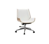 Silla de escritorio madera clara y blanca CURVED