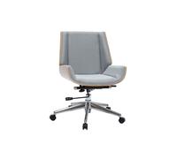 Silla de escritorio madera clara y gris claro CURVED