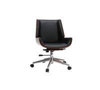 Silla de escritorio madera oscura y negra CURVED