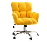 Silla de Escritorio Moderna de Terciopelo con Brazos para niñas, Oficina en casa, Silla de Trabajo ergonómica con Respaldo Medio, Linda Silla giratoria para computadora Rosa para Dormitorio y Ocio