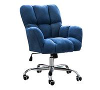 Silla de Escritorio Moderna de Terciopelo con Brazos para niñas, Oficina en casa, Silla de Trabajo ergonómica con Respaldo Medio, Linda Silla giratoria para computadora Rosa para Dormitorio y Ocio