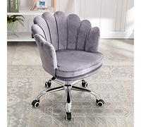 Silla de escritorio moderna giratoria de respaldo medio para oficina, juegos, para una recepción elegante en el dormitorio, sala de estar, para mujer, diseño ergonómico de pétalos, altura ajustable,