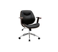 Silla de escritorio moderna negro y madera oscura YORKE