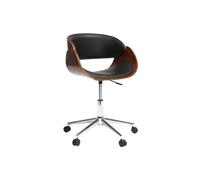 Silla de escritorio nogal y negro con ruedas BENT