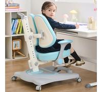 Silla de escritorio para niños, altura ajustable con doble respaldo, diseño ergonómico de malla, multifuncional para estudio, trabajo y comedor, ideal para dormitorios y escuelas de niños y niñas