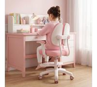 Silla de escritorio para niños mejorada, silla de computadora ajustable para niños, silla de estudio de altura ajustable con ruedas de 360 grados, asiento ergonómico para niños, soporte de respaldo