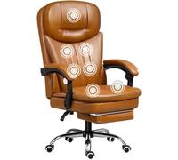 Silla De Escritorio Para Oficina En Casa, Silla Ergonómica De Masaje Para Oficina Con 7 Puntos De Masaje, Silla De Computadora Con Reposapiés, Sillas De Trabajo De Cuero Sintético Con Ruedas
