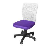 Miroytengo Silla de Escritorio Pintame Cumpleaños de Oficina en Color Morado con Rotuladores Tela y Metal 41x74x51 cm